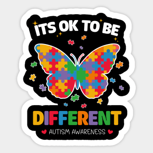 Autism Awareness Butterfly Acceptance Its Ok To Be Different Kids Women Girl Sticker